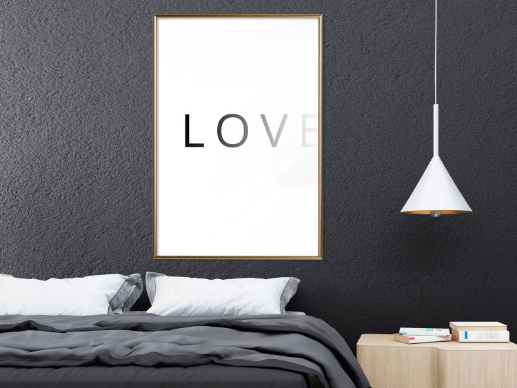 Poster Loading Love - fading black English text on white background 127872 additionalImage 5