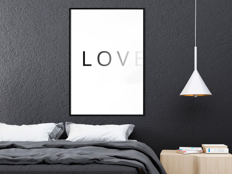 Poster Loading Love - fading black English text on white background 127872 additionalImage 4
