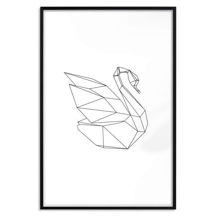 Poster Geometric Swan - abstract animal line art on white background 128072 additionalImage 16