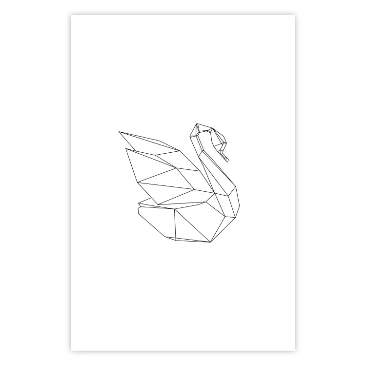Poster Geometric Swan - abstract animal line art on white background 128072 additionalImage 19