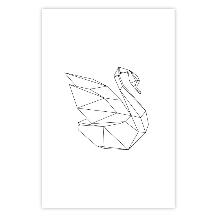 Poster Geometric Swan - abstract animal line art on white background 128072