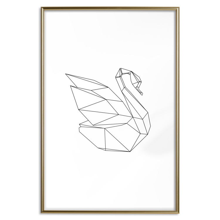 Poster Geometric Swan - abstract animal line art on white background 128072 additionalImage 17