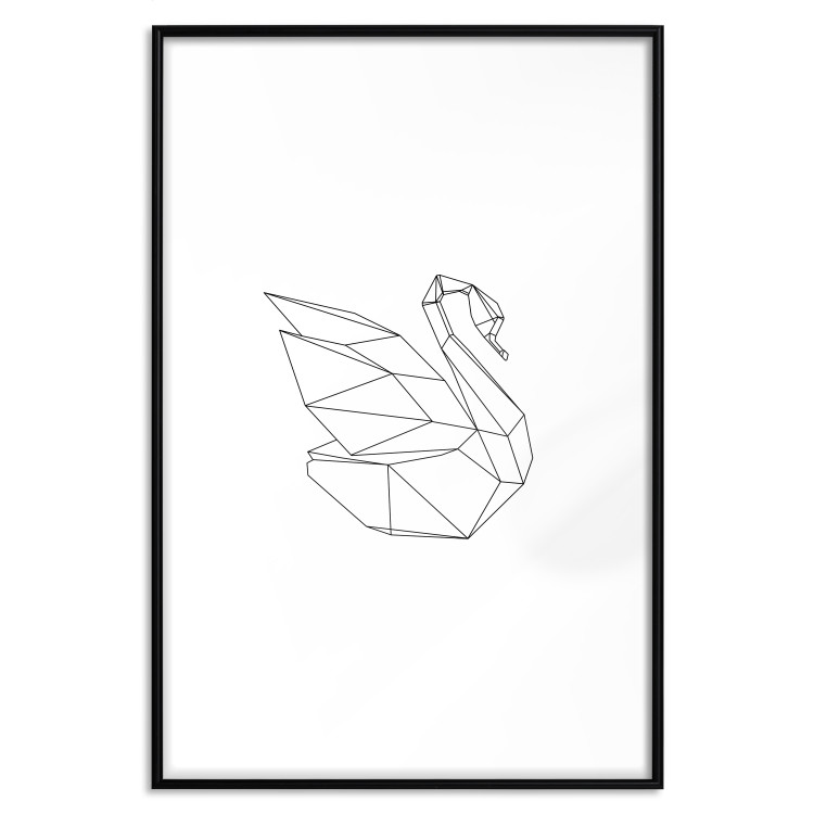 Poster Geometric Swan - abstract animal line art on white background 128072 additionalImage 15