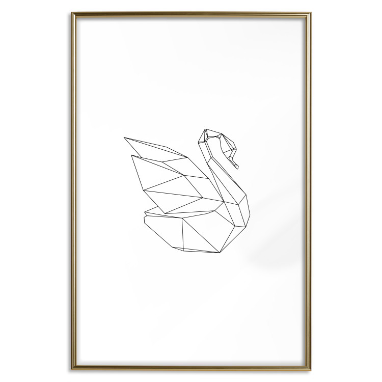 Poster Geometric Swan - abstract animal line art on white background 128072 additionalImage 14