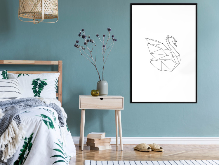 Poster Geometric Swan - abstract animal line art on white background 128072 additionalImage 18