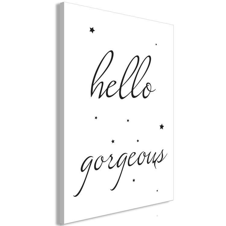 Canvas Print Hello Gorgeous (1-part) vertical - English inscription with stars 129572 additionalImage 2