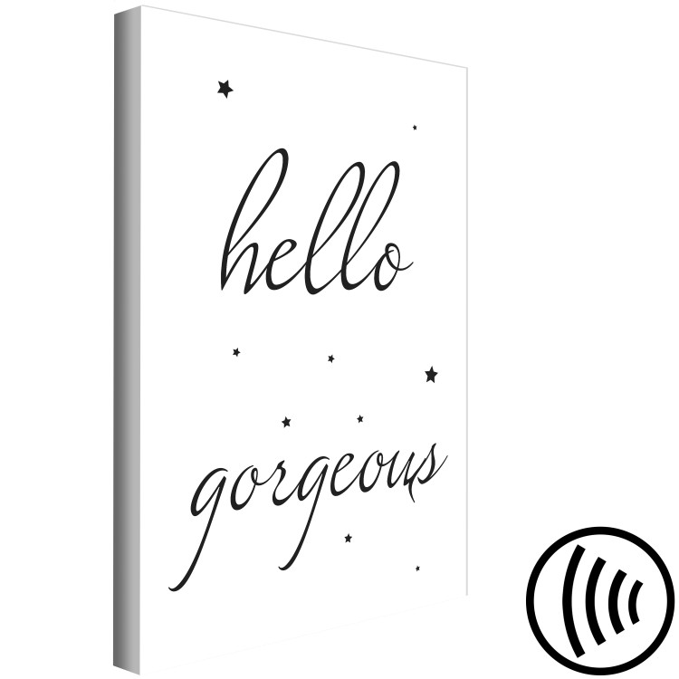Canvas Print Hello Gorgeous (1-part) vertical - English inscription with stars 129572 additionalImage 6