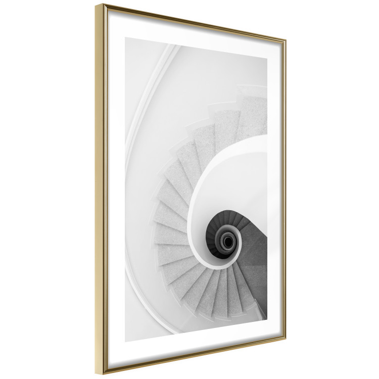 Wall Poster White Stairs - black and white architecture of a winding staircase 129772 additionalImage 9