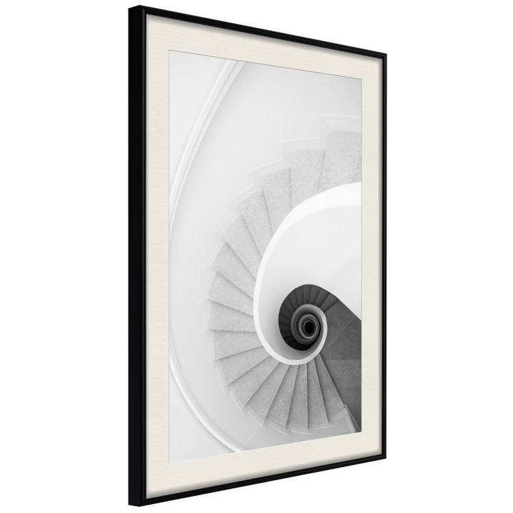 Wall Poster White Stairs - black and white architecture of a winding staircase 129772 additionalImage 2