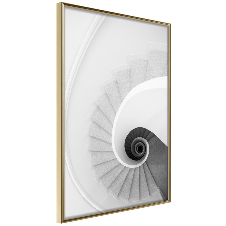 Wall Poster White Stairs - black and white architecture of a winding staircase 129772 additionalImage 12