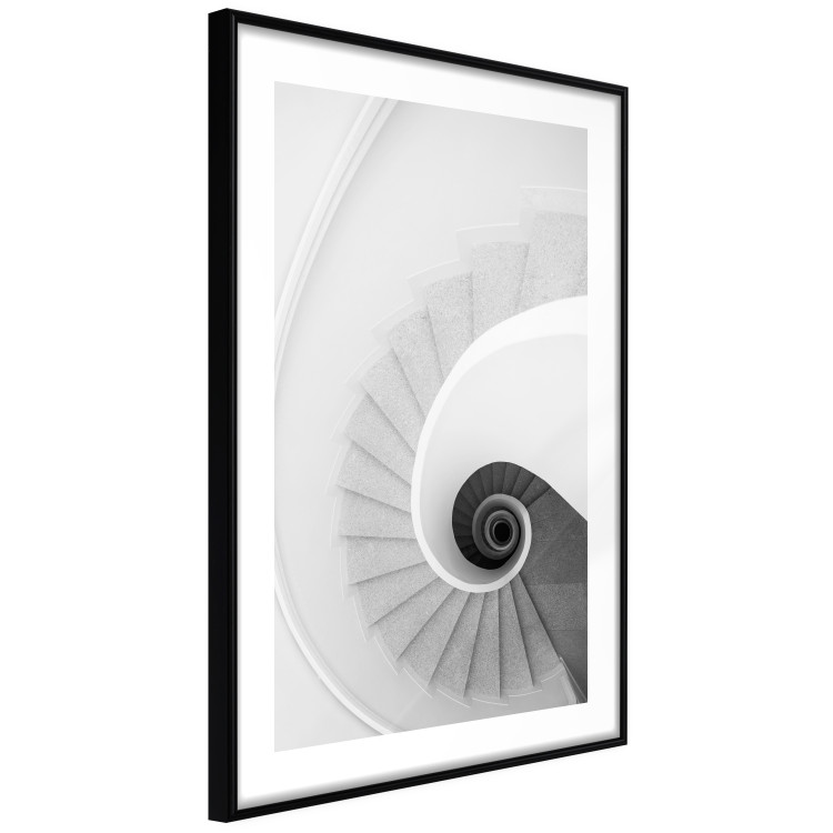 Wall Poster White Stairs - black and white architecture of a winding staircase 129772 additionalImage 8