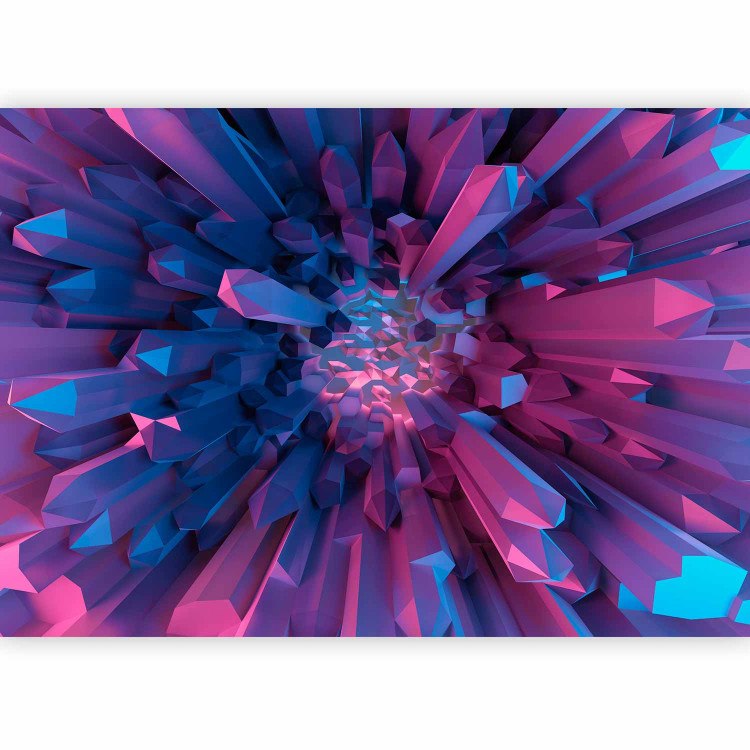 Photo Wallpaper Crystal - geometric fantasy with 3D elements in purple tones 129872 additionalImage 5