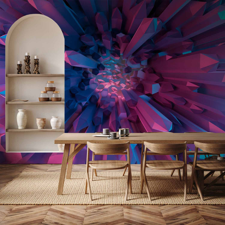 Photo Wallpaper Crystal - geometric fantasy with 3D elements in purple tones 129872 additionalImage 6