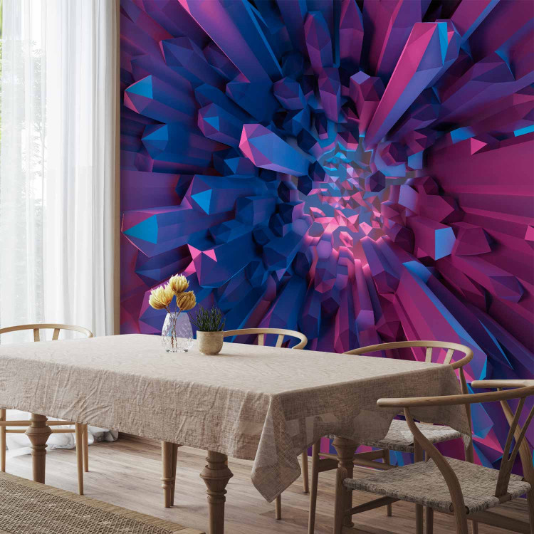 Photo Wallpaper Crystal - geometric fantasy with 3D elements in purple tones 129872 additionalImage 7