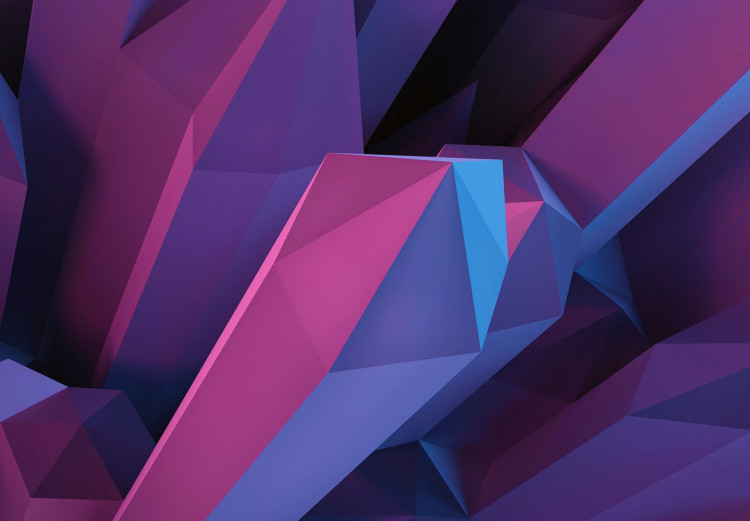 Photo Wallpaper Crystal - geometric fantasy with 3D elements in purple tones 129872 additionalImage 3