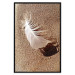 Poster Feather on the Sand - seascape of a beach with a white feather in bright light 130372 additionalThumb 16