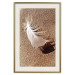 Poster Feather on the Sand - seascape of a beach with a white feather in bright light 130372 additionalThumb 20