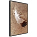 Poster Feather on the Sand - seascape of a beach with a white feather in bright light 130372 additionalThumb 11