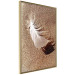 Poster Feather on the Sand - seascape of a beach with a white feather in bright light 130372 additionalThumb 12