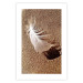 Poster Feather on the Sand - seascape of a beach with a white feather in bright light 130372 additionalThumb 25