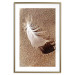 Poster Feather on the Sand - seascape of a beach with a white feather in bright light 130372 additionalThumb 14