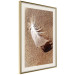 Poster Feather on the Sand - seascape of a beach with a white feather in bright light 130372 additionalThumb 3
