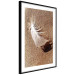 Poster Feather on the Sand - seascape of a beach with a white feather in bright light 130372 additionalThumb 6
