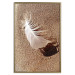 Poster Feather on the Sand - seascape of a beach with a white feather in bright light 130372 additionalThumb 21