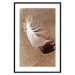 Poster Feather on the Sand - seascape of a beach with a white feather in bright light 130372 additionalThumb 15