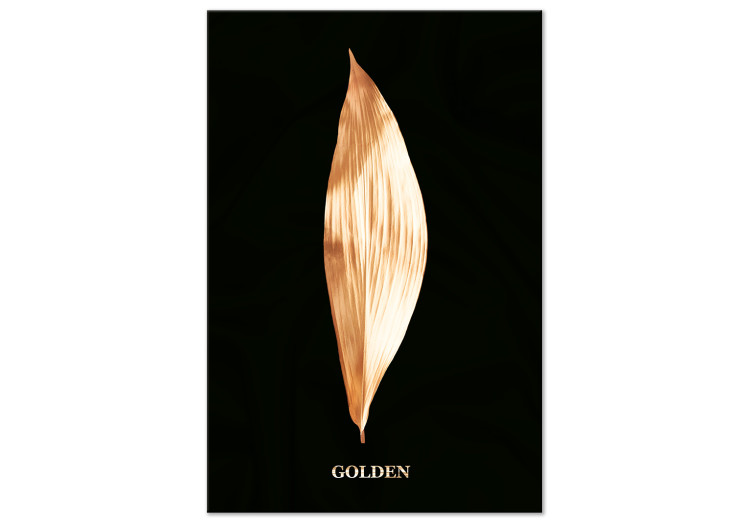 Canvas Art Print Modest Elegance (1-piece) Vertical - abstract golden leaf 130472