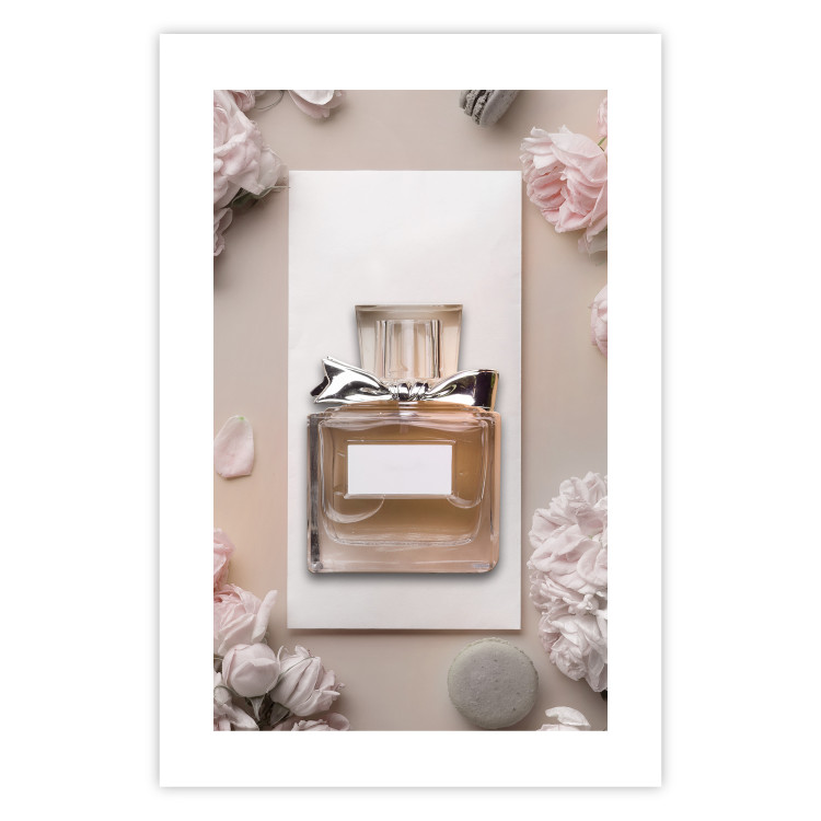 Wall Poster My Scent - luxury glass bottle among flowers in light colors 131772 additionalImage 24