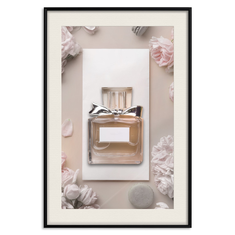 Wall Poster My Scent - luxury glass bottle among flowers in light colors 131772 additionalImage 22