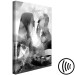 Canvas Print Love whispers - black and white abstract with two people in love 134372 additionalThumb 6