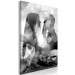 Canvas Print Love whispers - black and white abstract with two people in love 134372 additionalThumb 2