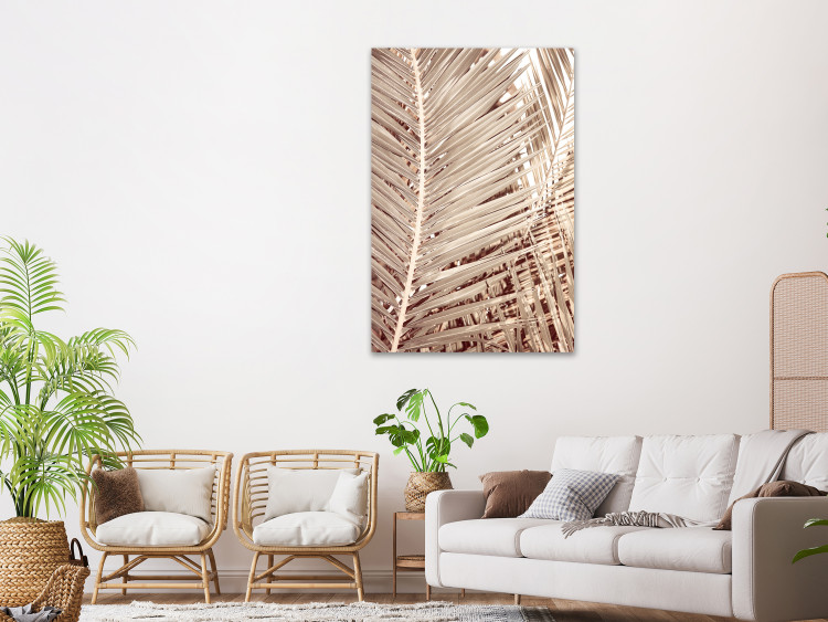 Canvas Art Print Dried palm - sharp, dry palm leaves on a white background 135272 additionalImage 3