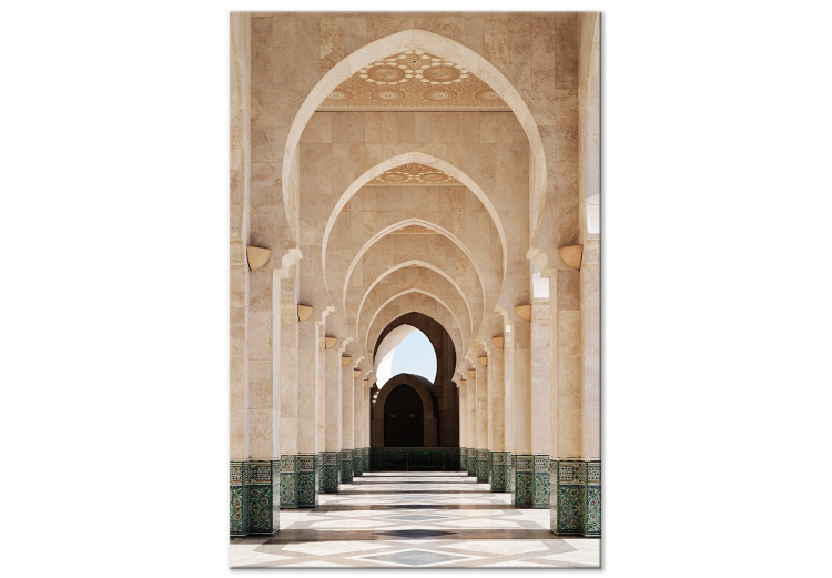Canvas Print Entrance to the Mosque in Casablanca - photo architecture in Morocco 135772
