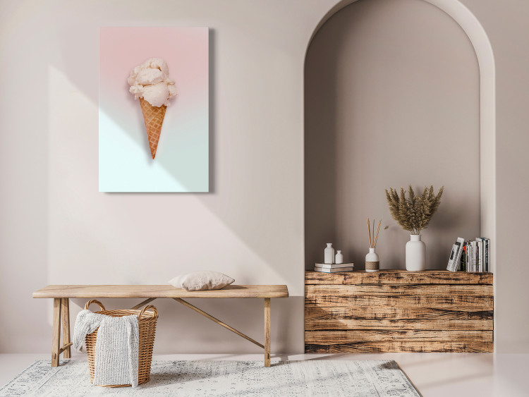 Canvas Art Print Ice cream in Wafer - Pastel Boho style composition 135872 additionalImage 3