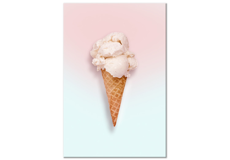 Canvas Art Print Ice cream in Wafer - Pastel Boho style composition 135872