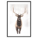 Poster Deer in the Snow - winter composition of a brown deer on a white background 137972 additionalThumb 5