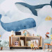 Photo Wallpaper Whales floating in the clouds - Colorful illustration with fish and ships 138372 additionalThumb 6