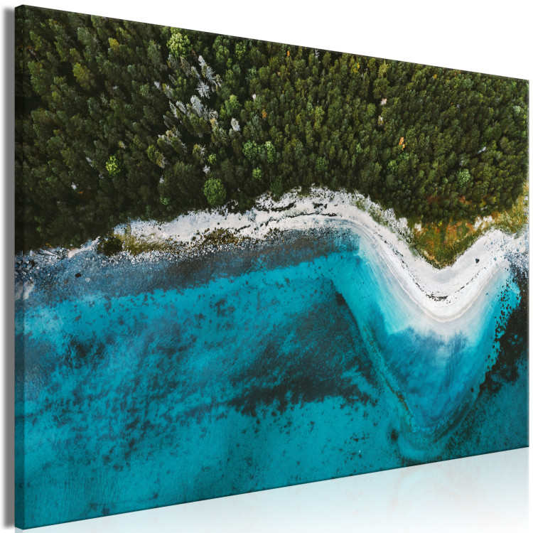 Canvas Print Sandy Landscape of Norway (1-piece) Wide - sea and forest from above 138772 additionalImage 2