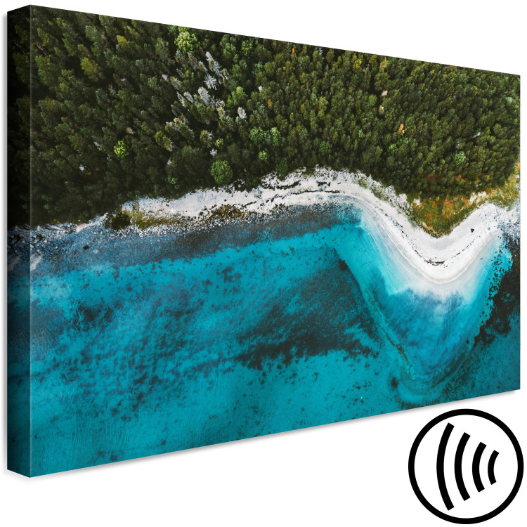 Canvas Print Sandy Landscape of Norway (1-piece) Wide - sea and forest from above 138772 additionalImage 6