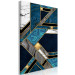 Canvas Print Blue-Gold Geometry (1-piece) Vertical - abstraction with mosaic 142372 additionalThumb 2
