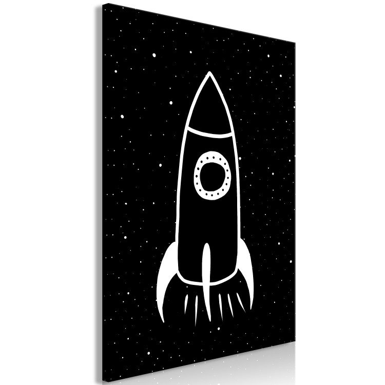 Canvas Art Print Rocket Soaring into Space (1-piece) Vertical - composition for children 143472 additionalImage 2