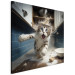 Canvas Print AI Cat - Animal Escaping From the Kitchen After Breaking Supplies - Square 150272 additionalThumb 2