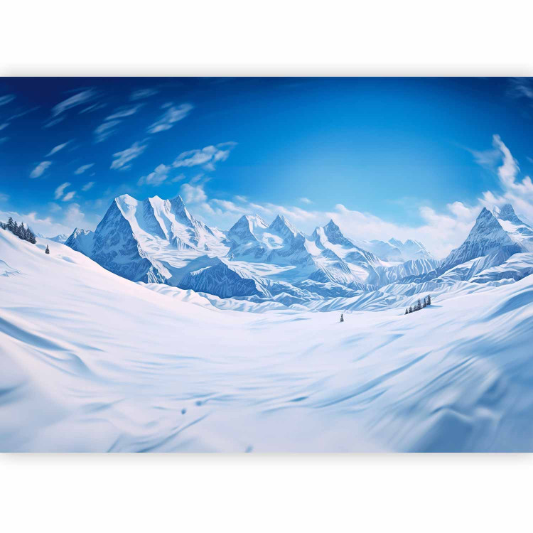 Wall Mural Winter Landscape - Clearing and Mountain Peaks Covered With Snow 151872 additionalImage 1