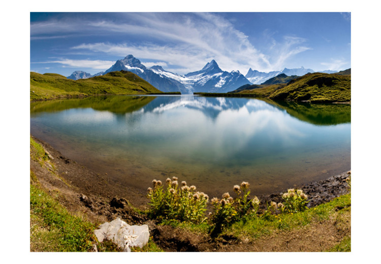 Wall Mural Swiss Mountain Landscape - Mountains Reflecting in the Lake 59972 additionalImage 1