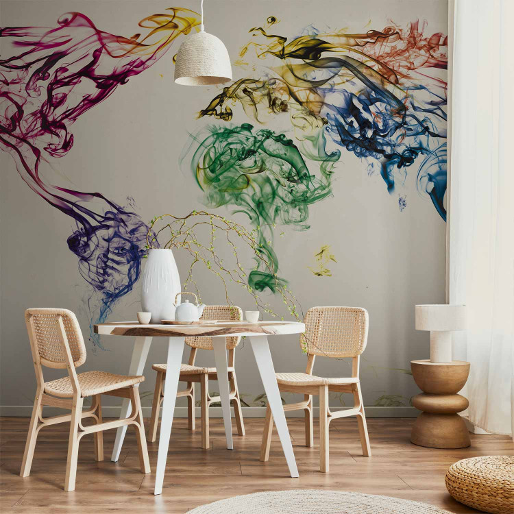 Wall Mural Fantasy of the World - World Map with Colourful Smoke as Continents 60072 additionalImage 6
