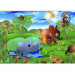 Photo Wallpaper Wild Animals in the Jungle - Elephant, monkey, turtle with trees for children 61172 additionalThumb 3