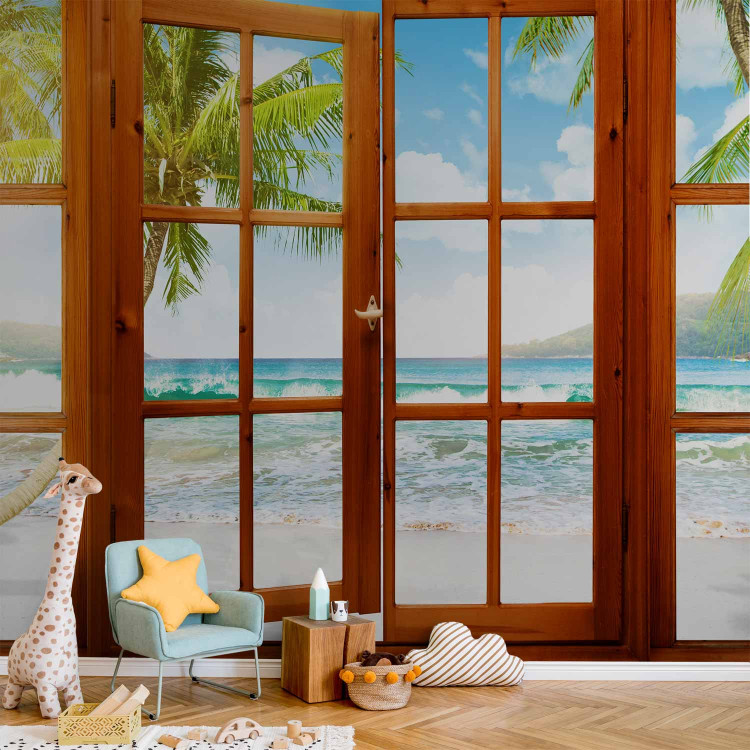 Photo Wallpaper Moment of Pleasure - View from the Window of Green Islands and Blue Sea 61672 additionalImage 6